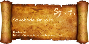 Szvoboda Arnold névjegykártya